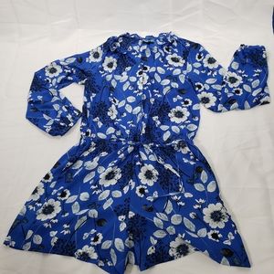 Tropical flower print romper